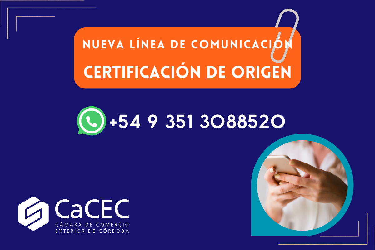 Nuevo número de teléfono en el área de Certificación de Origen