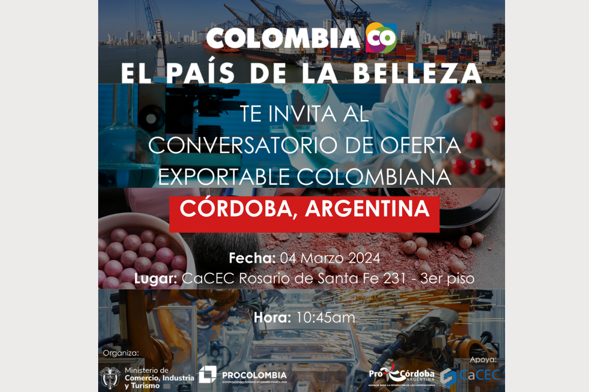 Invitación: Conversatorio Oferta exportable de Colombia